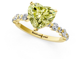 Yellow gold Fancy Yellow Heart  Diamond Prong Set Engagement Ring with Pave Band_186