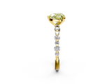 Yellow gold Fancy Yellow Heart  Diamond Prong Set Engagement Ring with Pave Band_187