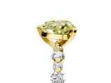 Yellow gold Fancy Yellow Heart  Diamond Prong Set Engagement Ring with Pave Band_190