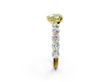 Yellow gold Fancy Yellow Heart  Diamond Prong Setting with Side Stones on a Pave Band_137