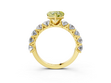Yellow gold Fancy Yellow Heart  Diamond Prong Setting with Side Stones on a Pave Band_138