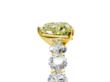 Yellow gold Fancy Yellow Heart  Diamond Prong Setting with Side Stones on a Pave Band_140