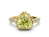 Yellow gold Fancy Yellow Heart  Diamond Solitaire Ring with Shared Prong Pavé Band_65