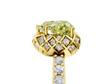 Yellow gold Fancy Yellow Heart  Diamond Solitaire Ring with Shared Prong Pavé Band_70