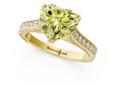 Yellow gold Fancy Yellow Heart  Diamond Solitaire with Pave Band and Six-Prong Setting_21