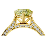 Yellow gold Fancy Yellow Heart  Diamond Solitaire with Pave Band and Six-Prong Setting_24