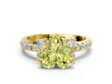 Yellow gold Fancy Yellow Heart  Diamond Three-Stone Pave Band with Four-Prong Setting_20
