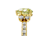 Yellow gold Fancy Yellow Heart  Diamond Three-Stone Pave Band with Four-Prong Setting_25