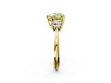 Yellow gold Fancy Yellow Heart  Diamond Three-Stone Ring with Trapezoid Side Stones and Prong Setting_18