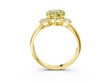 Yellow gold Fancy Yellow Heart  Diamond Three-Stone Ring with Trapezoid Side Stones and Prong Setting_19