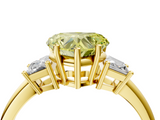 Yellow gold Fancy Yellow Heart  Diamond Three-Stone Ring with Trapezoid Side Stones and Prong Setting_20