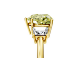 Yellow gold Fancy Yellow Heart  Diamond Three-Stone Ring with Trapezoid Side Stones and Prong Setting_21