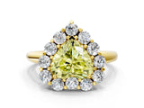 Yellow gold Fancy Yellow Heart  Halo Cluster Diamond Engagement Ring with Prong Setting and Polished Band_39