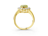 Yellow gold Fancy Yellow Heart  Halo Cluster Diamond Engagement Ring with Prong Setting and Polished Band_42