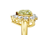 Yellow gold Fancy Yellow Heart  Halo Cluster Diamond Engagement Ring with Prong Setting and Polished Band_44