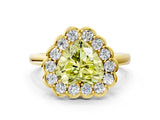 Yellow gold Fancy Yellow Heart  Halo Cluster Diamond Engagement Ring with Solitaire Band and Prong Setting_49