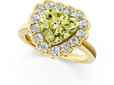 Yellow gold Fancy Yellow Heart  Halo Cluster Diamond Engagement Ring with Solitaire Band and Prong Setting_50