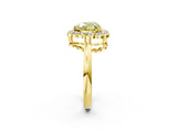 Yellow gold Fancy Yellow Heart  Halo Cluster Diamond Engagement Ring with Solitaire Band and Prong Setting_51