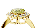 Yellow gold Fancy Yellow Heart  Halo Cluster Diamond Engagement Ring with Solitaire Band and Prong Setting_53