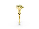 Yellow gold Fancy Yellow Heart  Halo Diamond Engagement Ring with Filigree Band and Four-Prong Setting_83