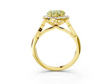 Yellow gold Fancy Yellow Heart  Halo Diamond Engagement Ring with Filigree Band and Four-Prong Setting_84