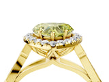 Yellow gold Fancy Yellow Heart  Halo Diamond Engagement Ring with Filigree Band and Four-Prong Setting_85