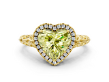 Yellow gold Fancy Yellow Heart  Halo Diamond Engagement Ring with Intricate Filigree Band and Four-Prong Setting_37