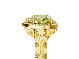 Yellow gold Fancy Yellow Heart  Halo Diamond Engagement Ring with Intricate Filigree Band and Four-Prong Setting_42