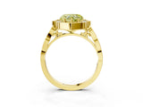 Yellow gold Fancy Yellow Heart  Halo Diamond Engagement Ring with Milgrain Band and Four-Prong Setting_40