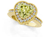 Yellow gold Fancy Yellow Heart  Halo Diamond Engagement Ring with Milgrain Pave Band and Four-Prong Setting_13
