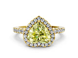 Yellow gold Fancy Yellow Heart  Halo Diamond Engagement Ring with Pavé Band and Four-Prong Setting_111