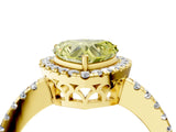 Yellow gold Fancy Yellow Heart  Halo Diamond Engagement Ring with Pavé Band and Four-Prong Setting_115
