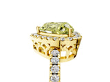 Yellow gold Fancy Yellow Heart  Halo Diamond Engagement Ring with Pavé Band and Four-Prong Setting_116