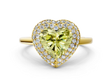 Yellow gold Fancy Yellow Heart  Halo Diamond Engagement Ring with Solitaire Band and Four-Prong Setting_20