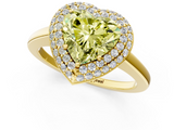 Yellow gold Fancy Yellow Heart  Halo Diamond Engagement Ring with Solitaire Band and Four-Prong Setting_21