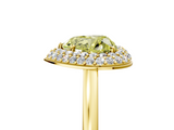 Yellow gold Fancy Yellow Heart  Halo Diamond Engagement Ring with Solitaire Band and Four-Prong Setting_25