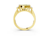 Yellow gold Fancy Yellow Heart  Halo Diamond Engagement Ring with Split Shank and Four-Prong Setting 3
