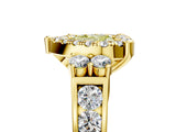 Yellow gold Fancy Yellow Heart  Halo Diamond Engagement Ring with Split Shank and Four-Prong Setting 5