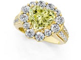 Yellow gold Fancy Yellow Heart  Halo Diamond Engagement Ring with Split Shank and Prong Setting_66