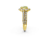 Yellow gold Fancy Yellow Heart  Halo Diamond Engagement Ring with Split Shank and Prong Setting_67