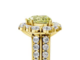 Yellow gold Fancy Yellow Heart  Halo Diamond Engagement Ring with Split Shank and Prong Setting_70