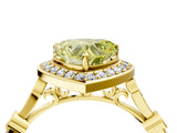 Yellow gold Fancy Yellow Heart  Halo Diamond Engagement Ring with Twisted Band and Four-Prong Setting 5