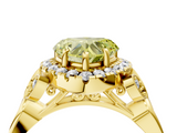 Yellow gold Fancy Yellow Heart  Halo Diamond Engagement Ring with Vintage-Inspired Band and Four-Prong Setting_7