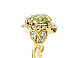 Yellow gold Fancy Yellow Heart  Halo Diamond Engagement Ring with Vintage-Inspired Band and Four-Prong Setting_8