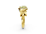 Yellow gold Fancy Yellow Heart  Halo Diamond Floral Band with Four-Prong Setting_45