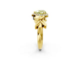 Yellow gold Fancy Yellow Heart  Halo Diamond Floral Band with Four-Prong Setting_57
