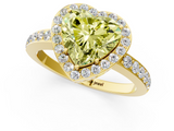 Yellow gold Fancy Yellow Heart  Halo Diamond Pavé Band Ring with Prong Setting_21
