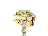 Yellow gold Fancy Yellow Heart  Halo Diamond Pavé Band Ring with Prong Setting_25