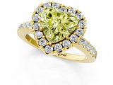 Yellow gold Fancy Yellow Heart  Halo Diamond Pavé Solitaire Ring_40