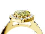 Yellow gold Fancy Yellow Heart  Halo Diamond Pavé Solitaire Ring_43